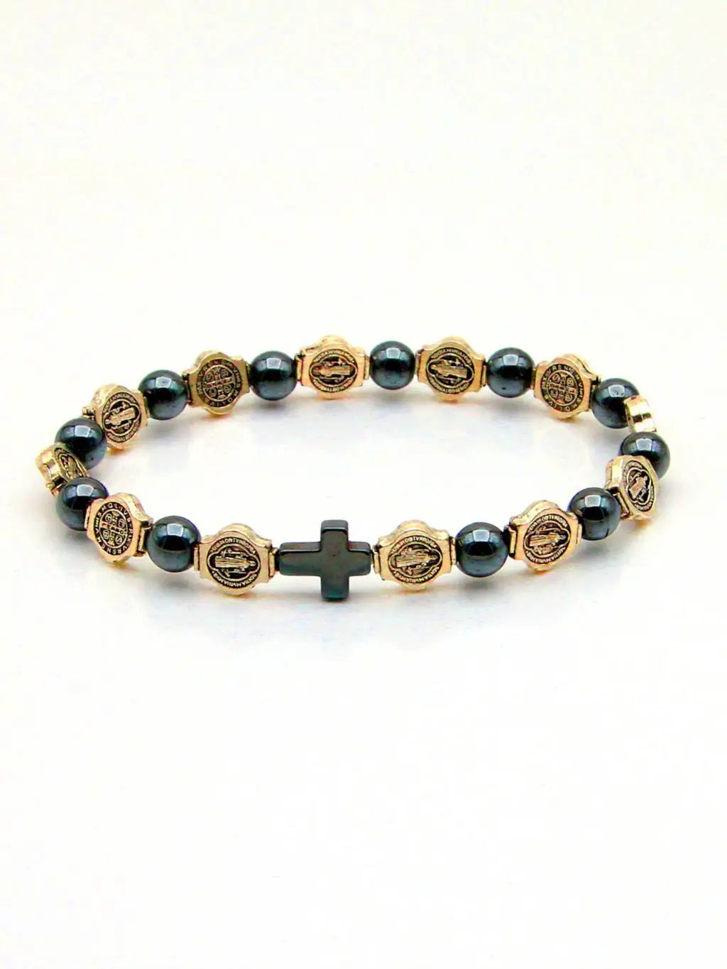Pulseira Rosário Católico Hematita