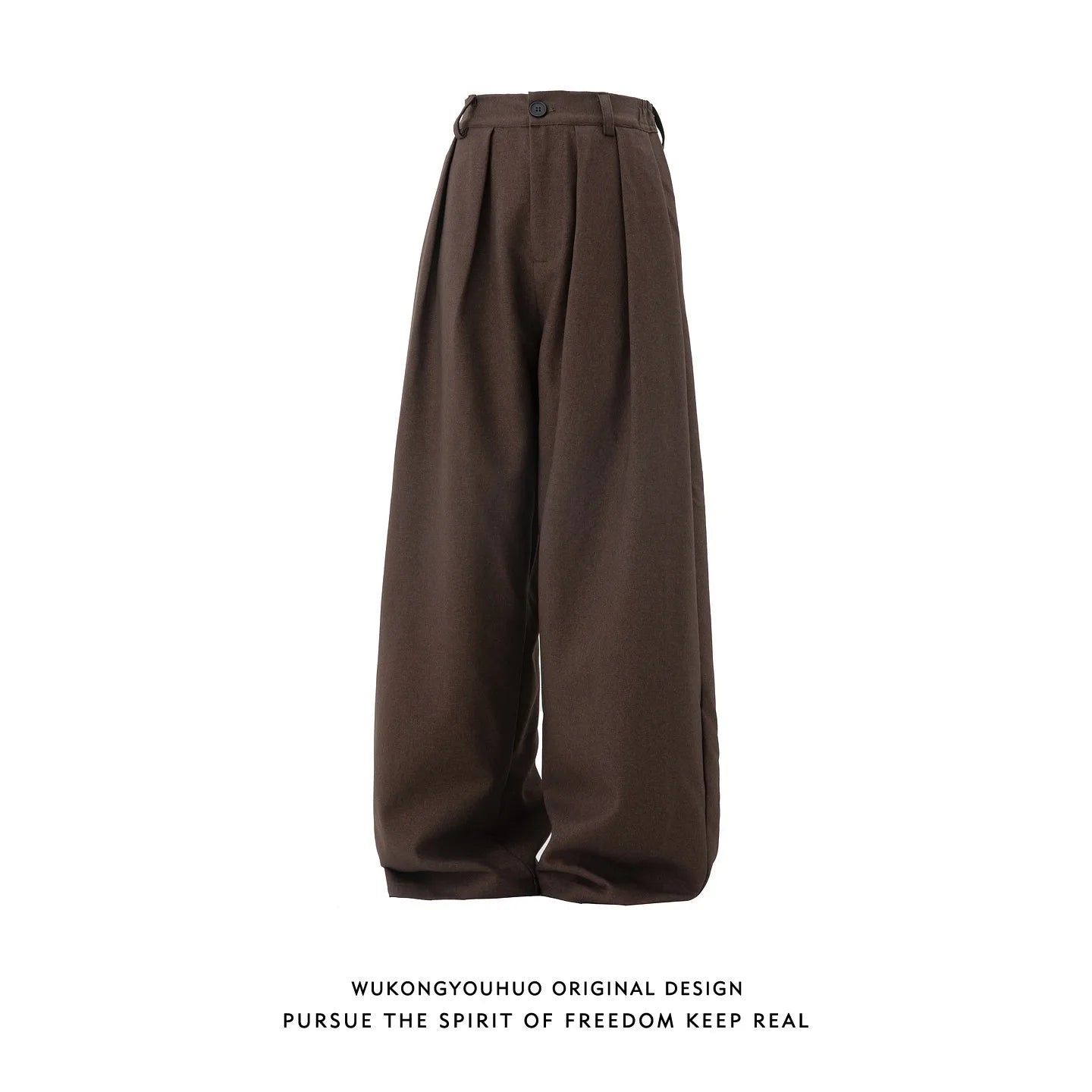 Calça Wide Leg Alfaiataria Plissada Vintage