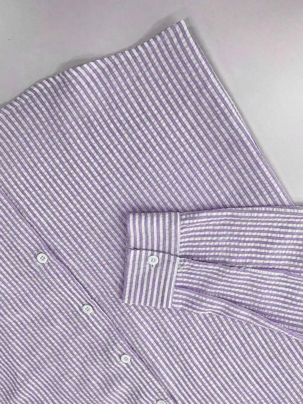 Camisa Listrada Manga Longa Loose Casual