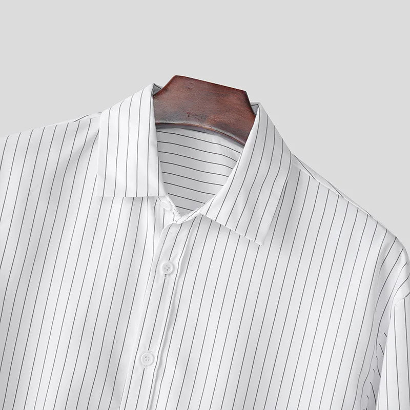 Camisa Listrada Retro Manga Longa