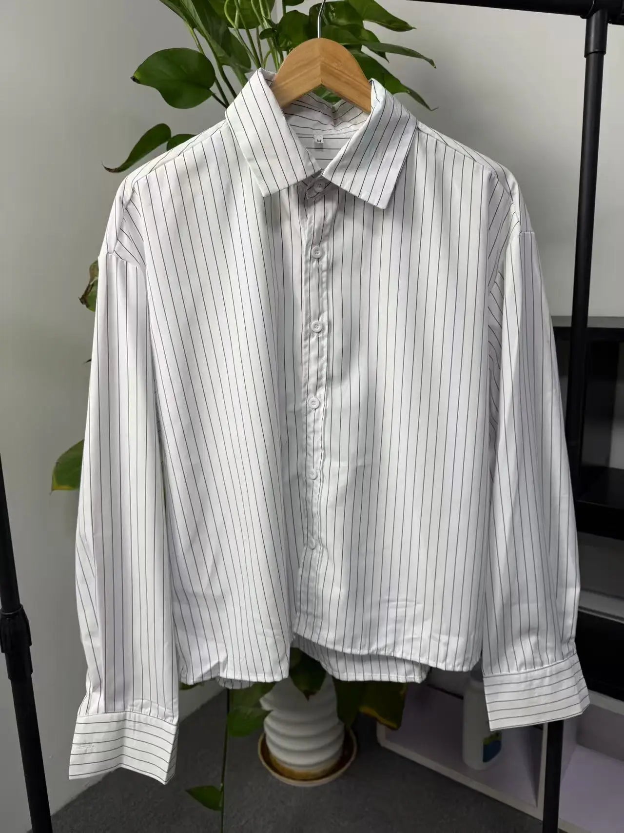 Camisa Listrada Retro Manga Longa