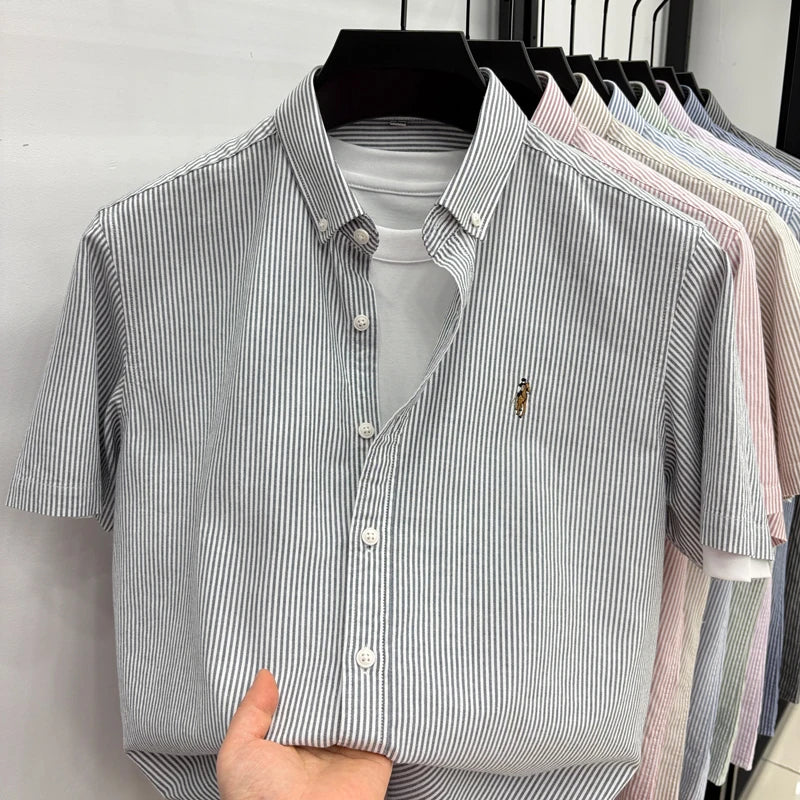 Camisa Listrada Bordada Premium
