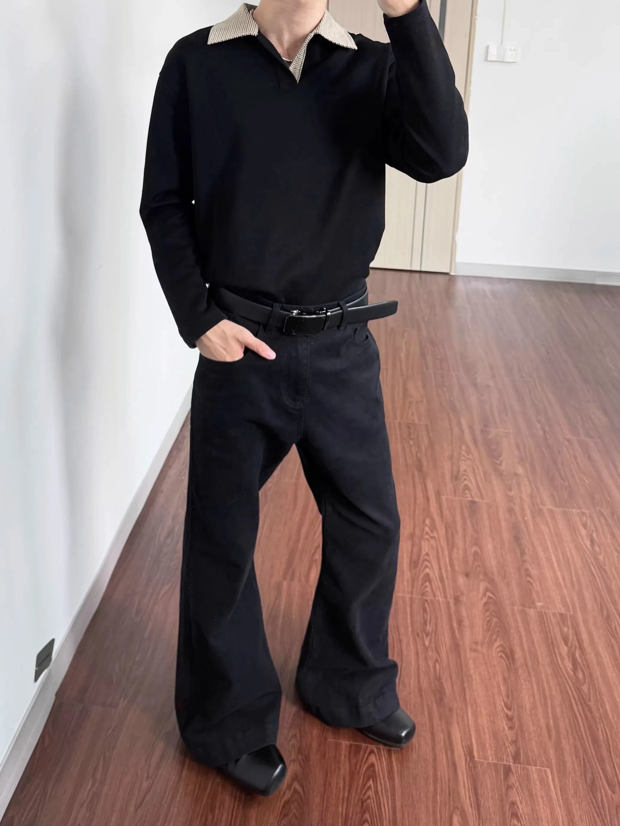 Jeans Slim Micro Flared Preto