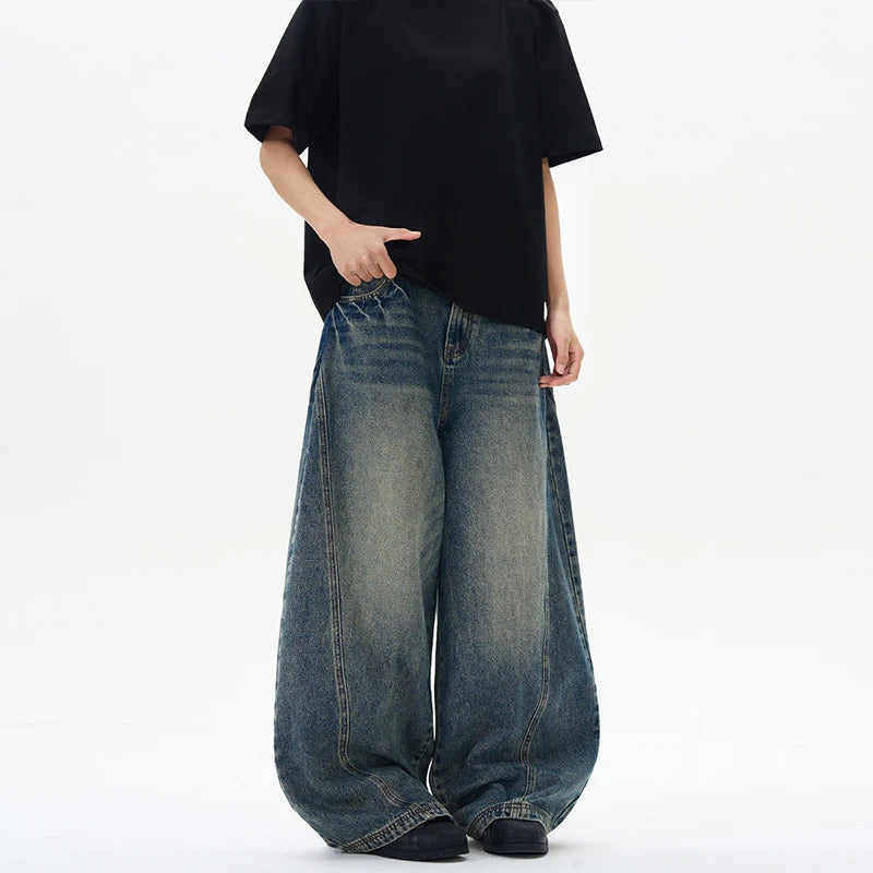 Jeans Balloon Patchwork Lightning Streetwear