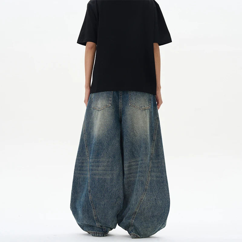Jeans Balloon Patchwork Lightning Streetwear