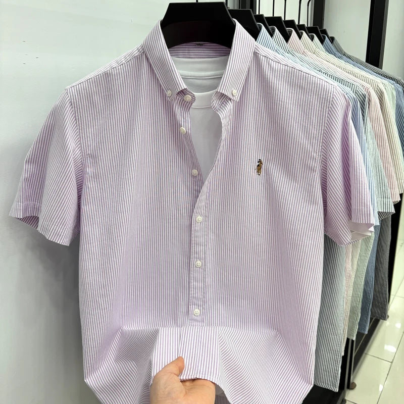 Camisa Listrada Bordada Premium