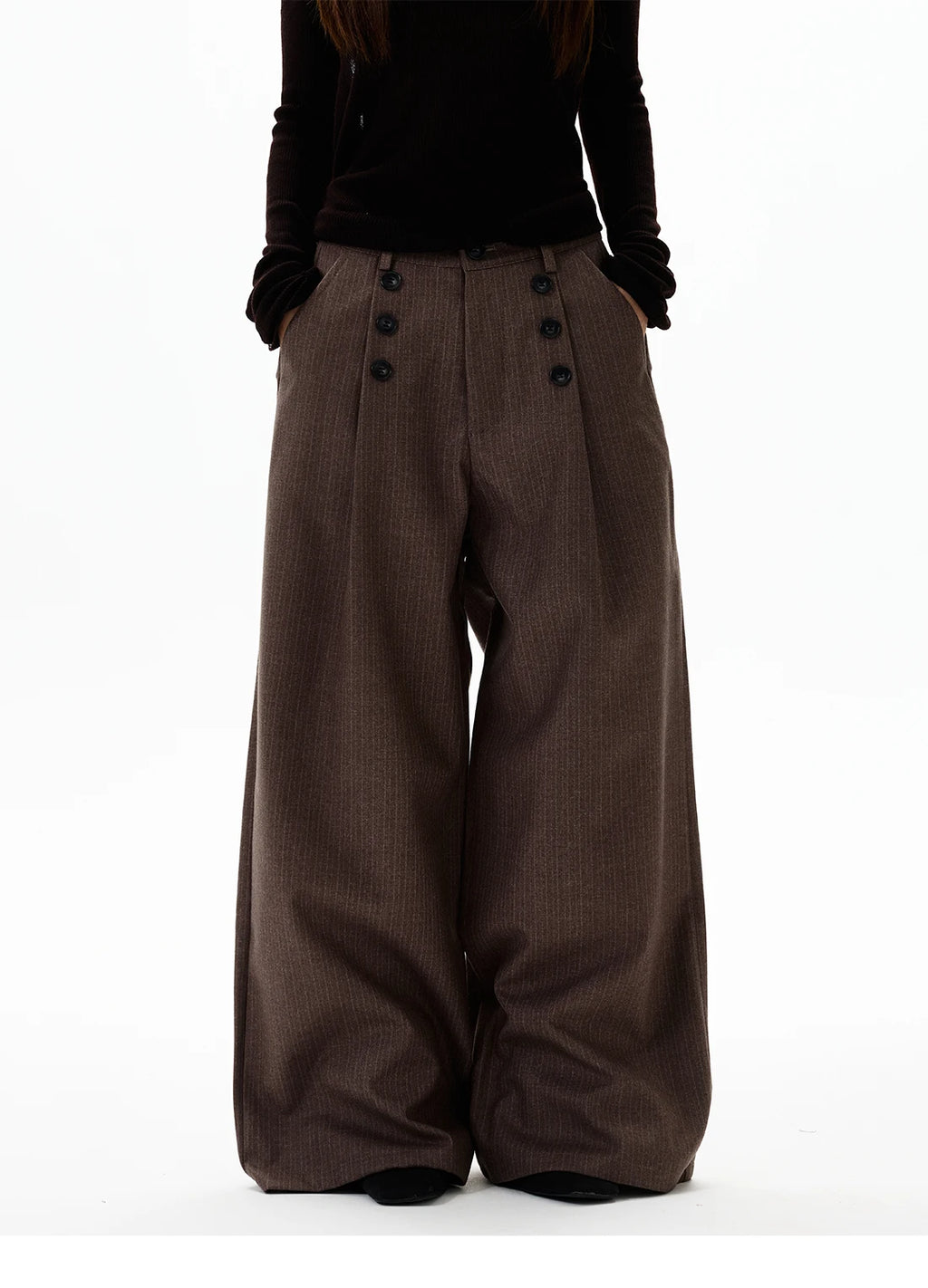 Calça Wide Leg Pinstripe