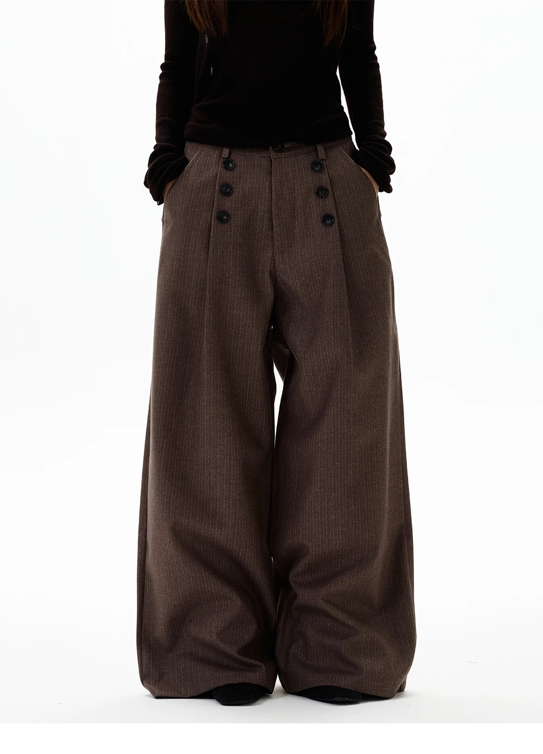 Calça Wide Leg Pinstripe