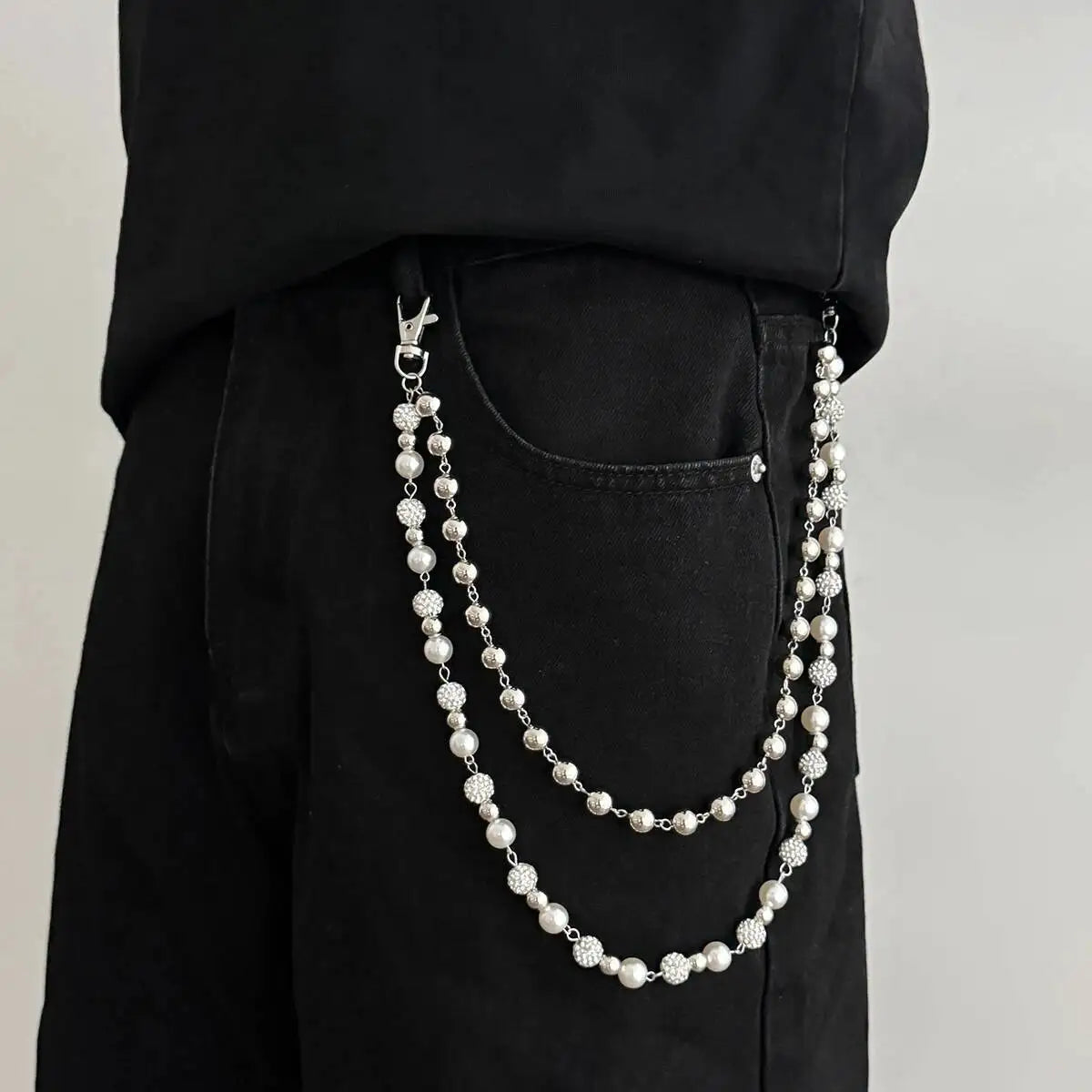 Corrente Calça Rhinestone Pearl