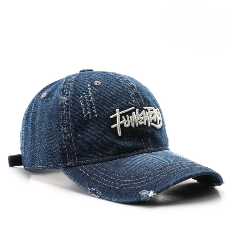 Boné Denim Japonês Bordado