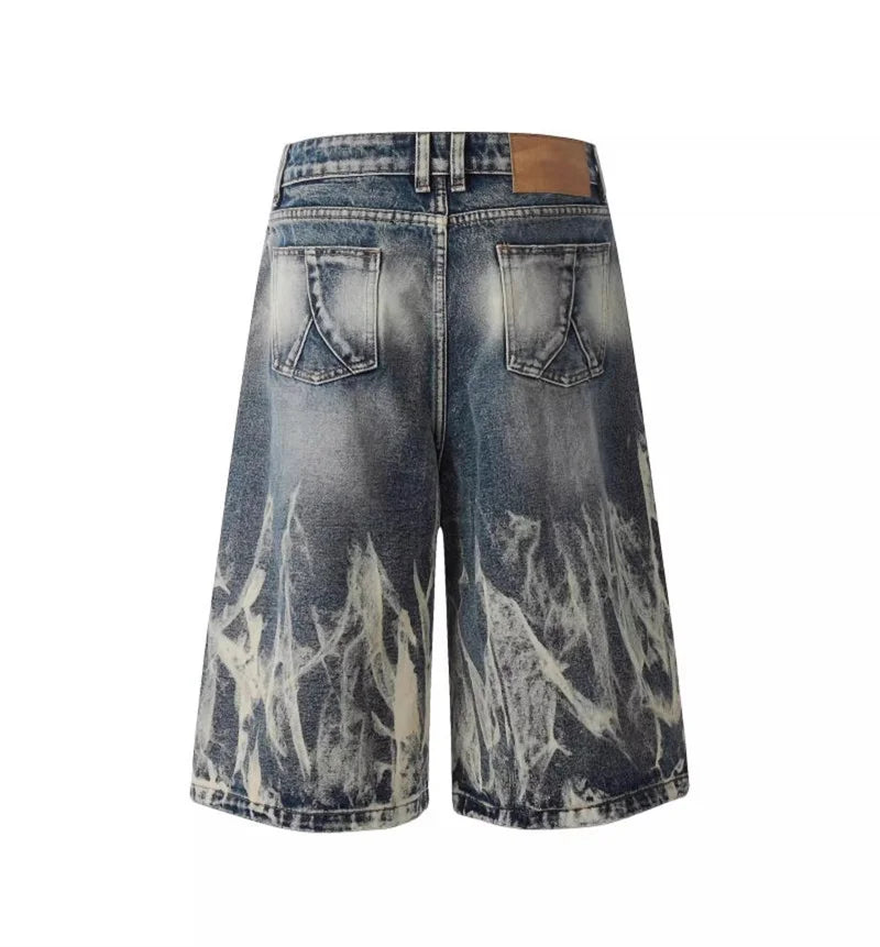 Jorts Flame Graphic Punk Y2K
