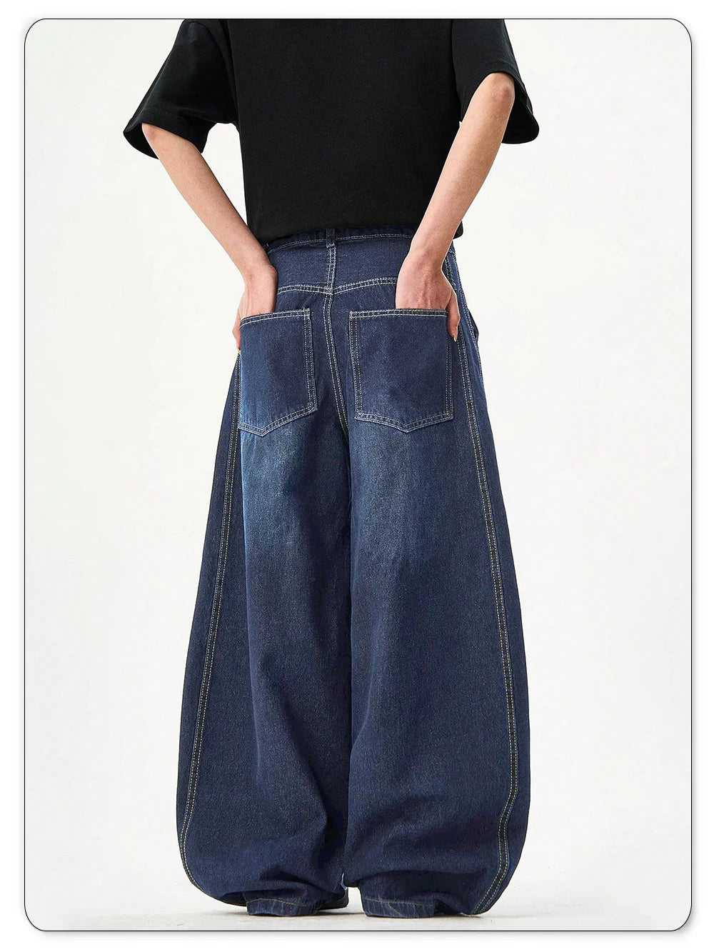 Jeans Baggy Wide Leg Machete Desconstruído Americano