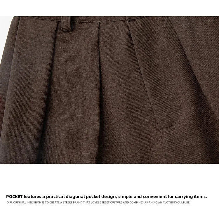 Calça Alfaiataria Plissada Wide Leg Vintage Double Pleat
