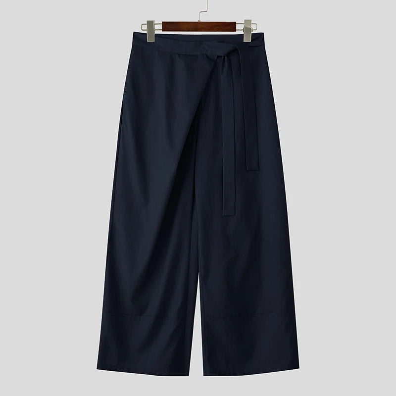 Calça Wide Leg Assimetria Utility Lace-Up