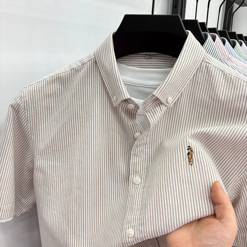 Camisa Listrada Bordada Premium