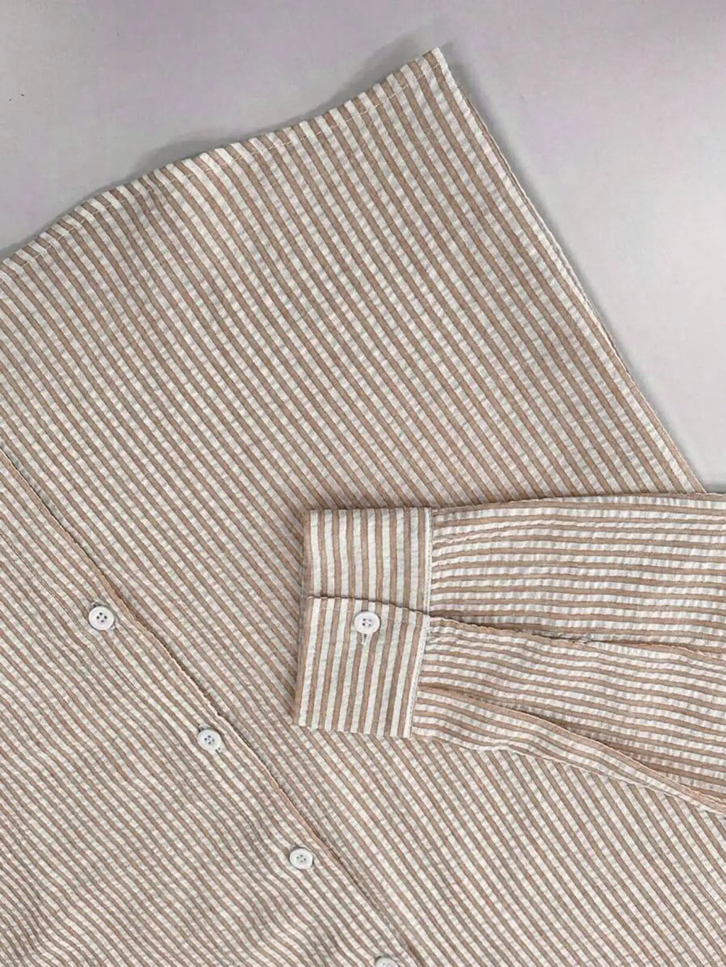 Camisa Listrada Manga Longa Loose Casual