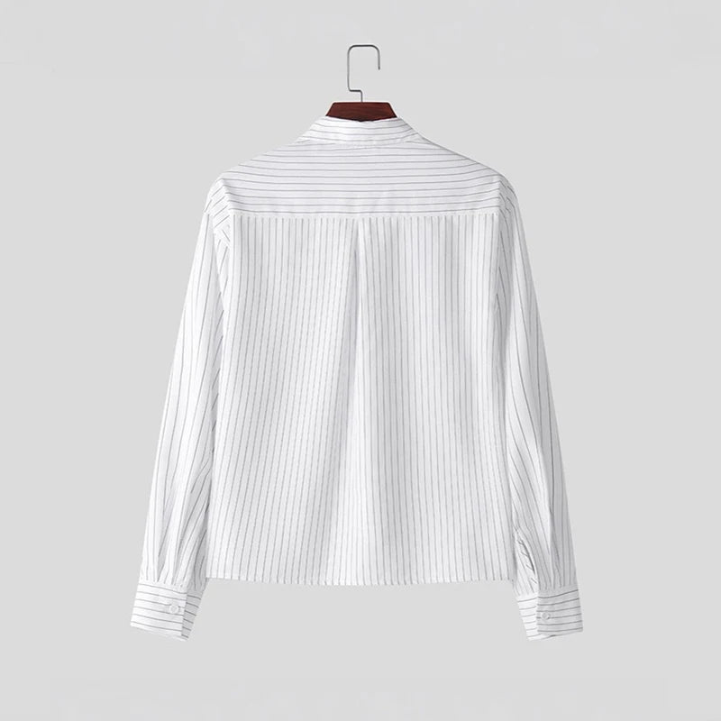 Camisa Listrada Retro Manga Longa