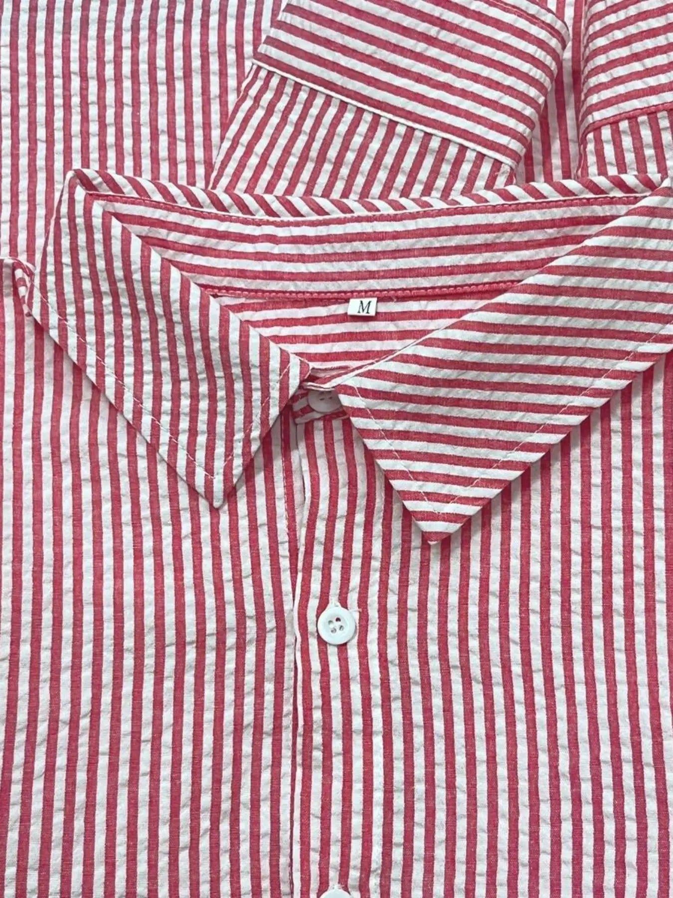 Camisa Listrada Manga Longa Loose Casual