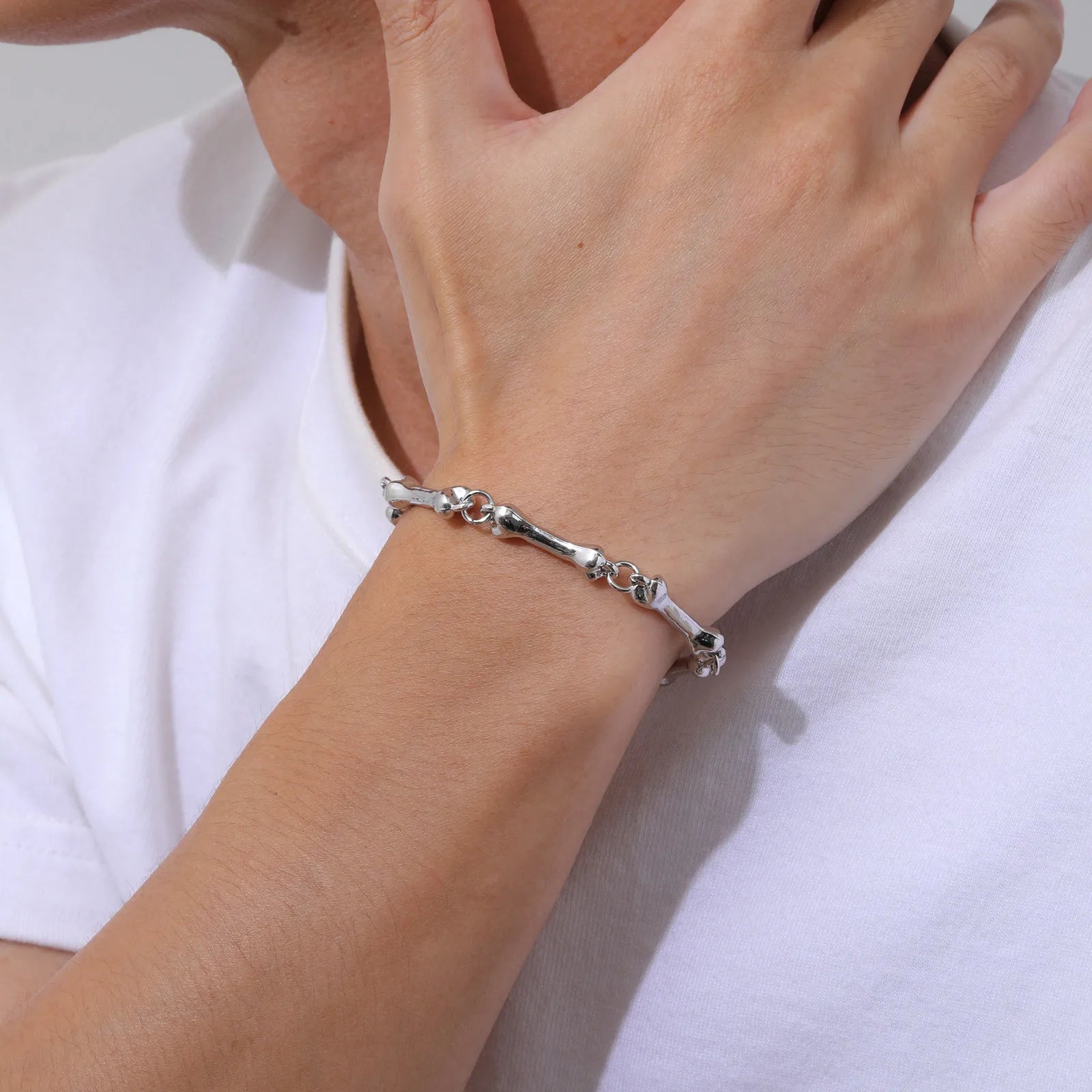 Pulseira Corrente Bone Chain Hip Hop