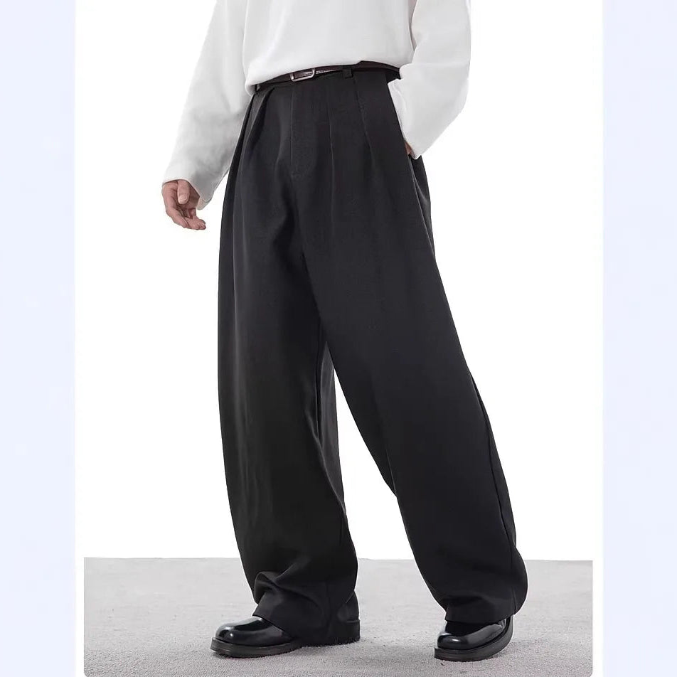 Calça Alfaiataria Plissada Wide Leg Vintage Double Pleat