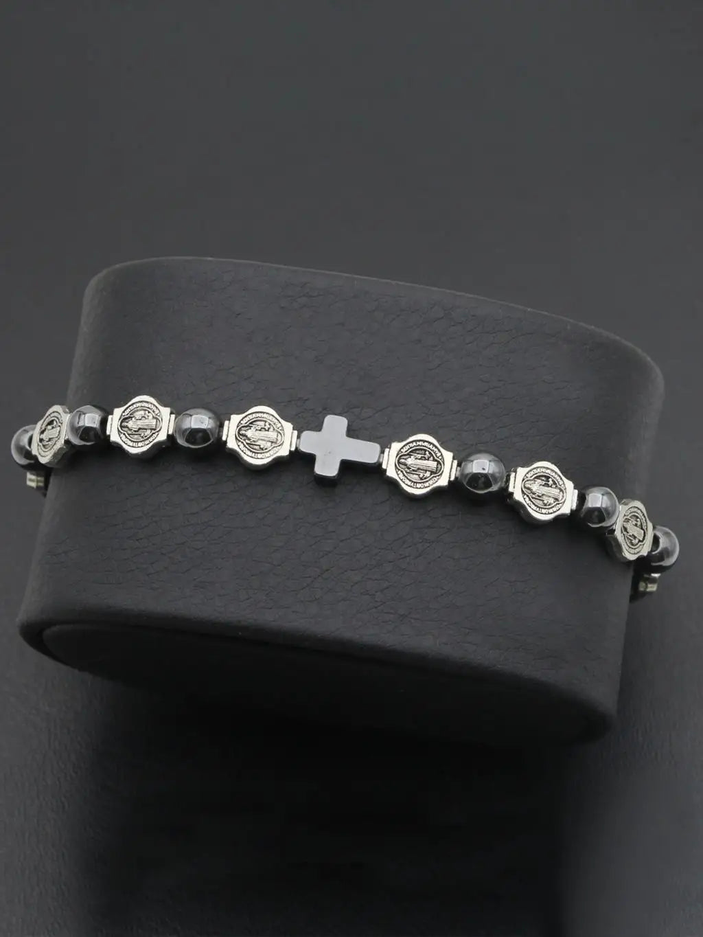 Pulseira Rosário Católico Hematita