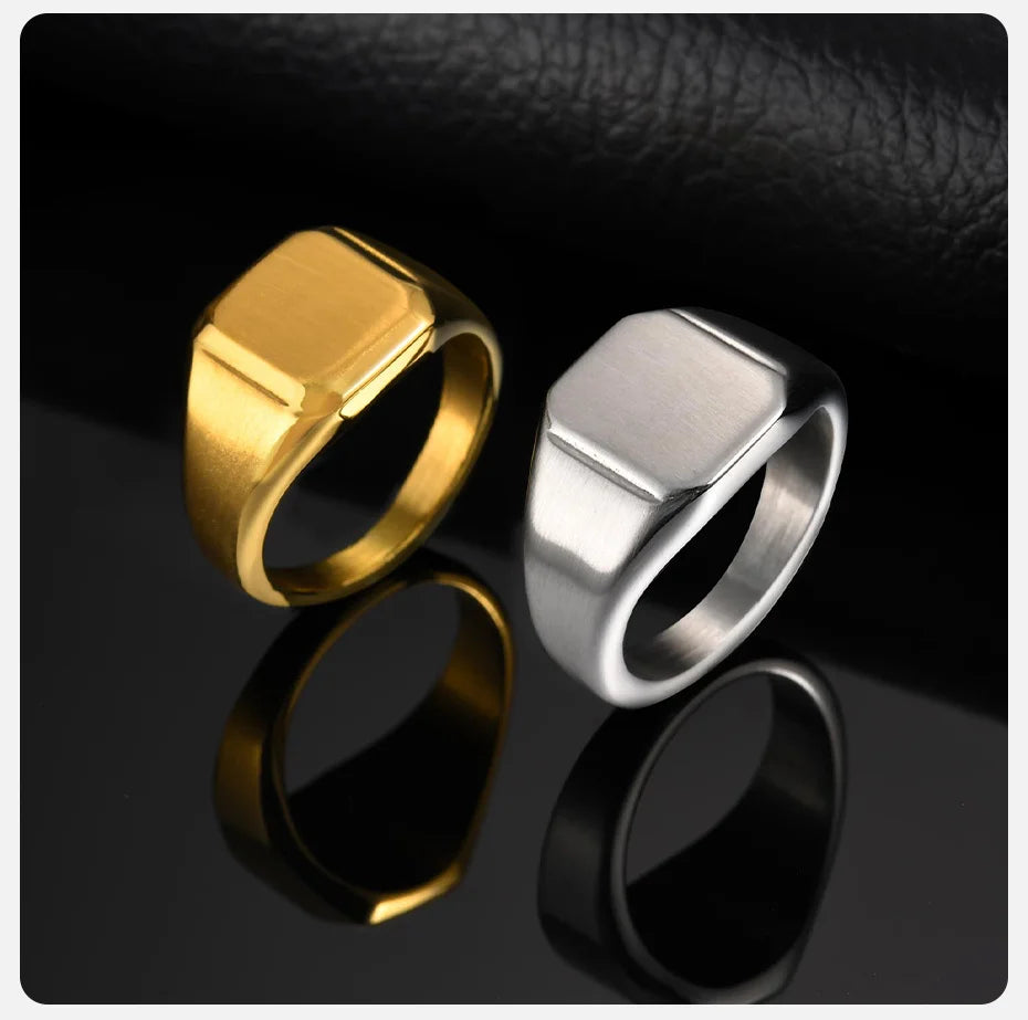 Anel Signet Masculino Vnox