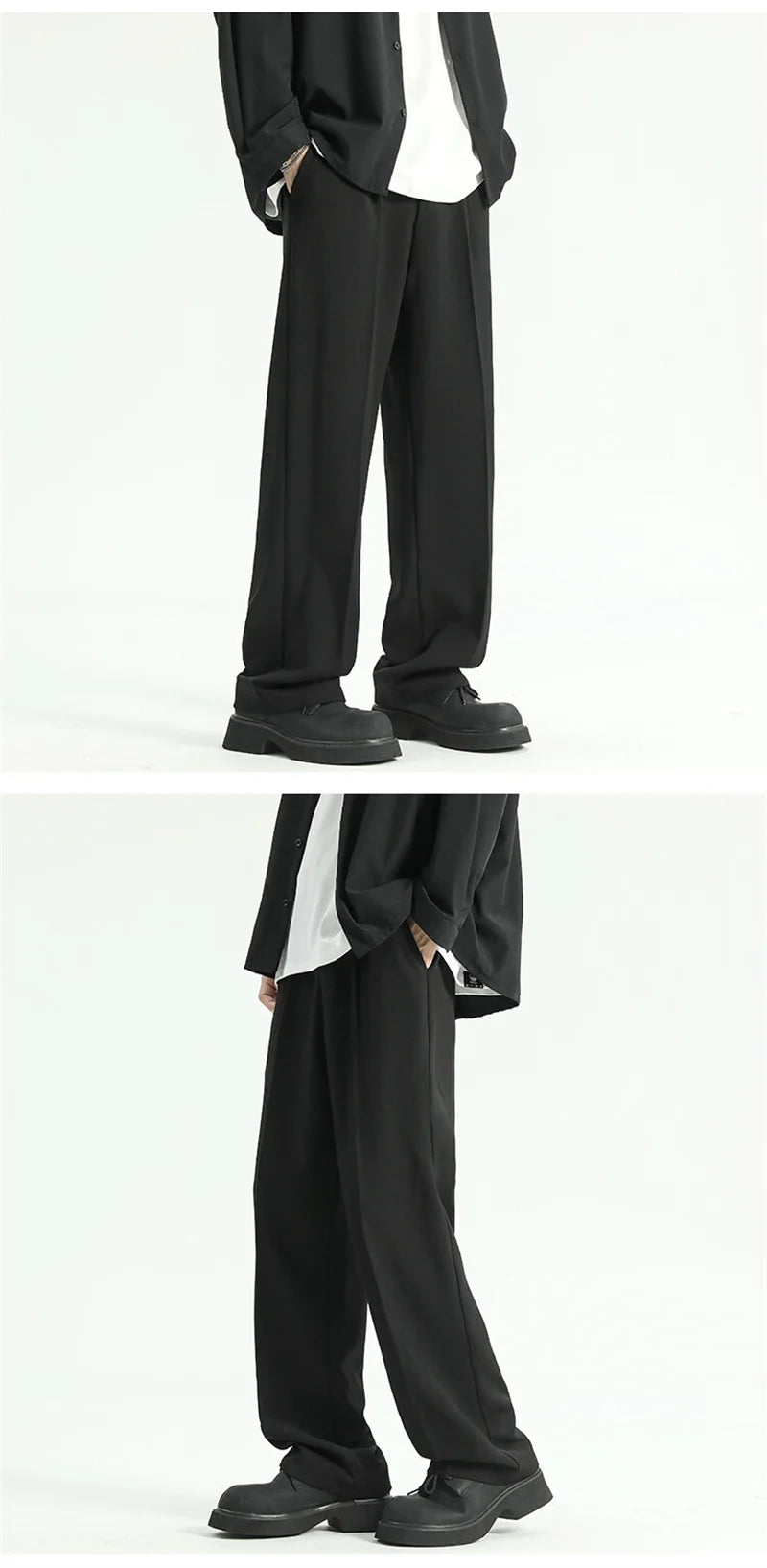 Calça alfaiataria Straight Preta Japonesa