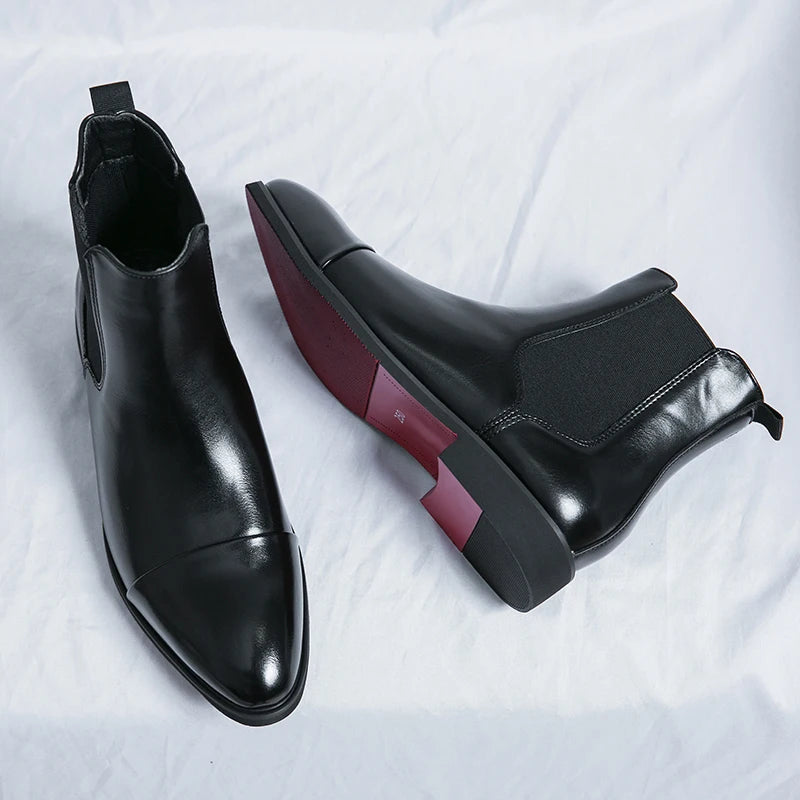 Chelsea Boot Sola Vermelha Bico Redondo Business