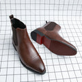 Chelsea Boot Sola Vermelha Bico Redondo Business