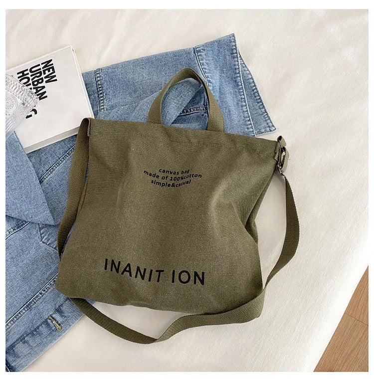 Bolsa Transversal em Lona Estilo Utilitário
