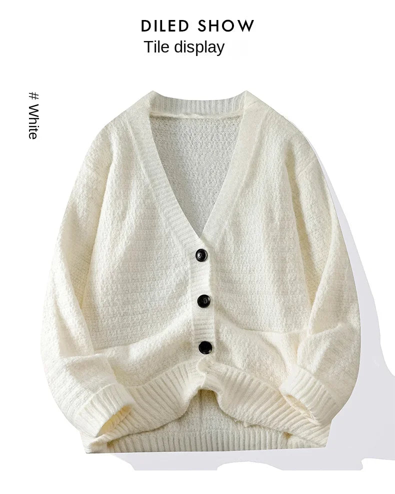 Cardigan Tricot com Botões Streetwear