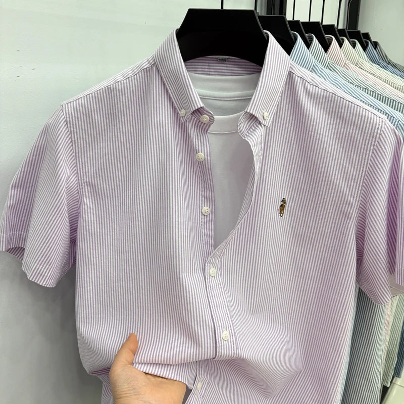 Camisa Listrada Bordada Premium