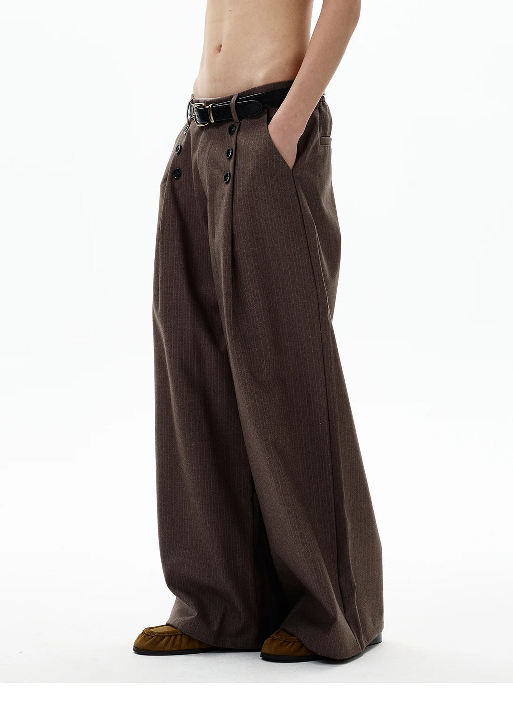 Calça Wide Leg Pinstripe