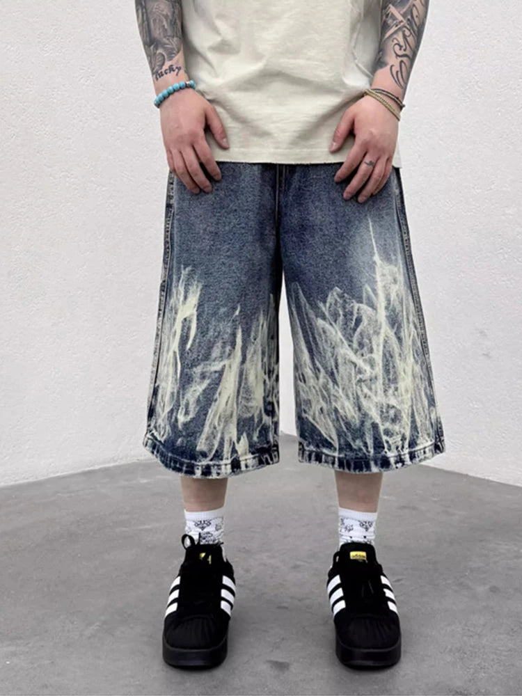 Jorts Flame Graphic Punk Y2K