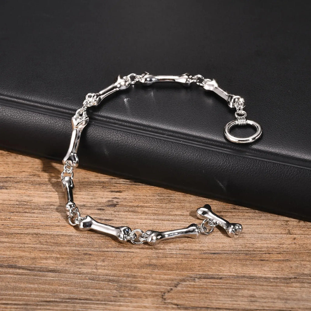 Pulseira Corrente Bone Chain Hip Hop