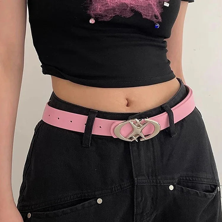 Cinto Gótico PU Feminino unissex Y2K