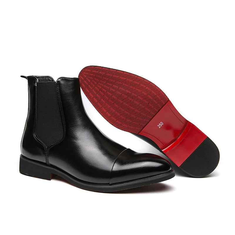 Chelsea Boot Sola Vermelha Bico Redondo Business