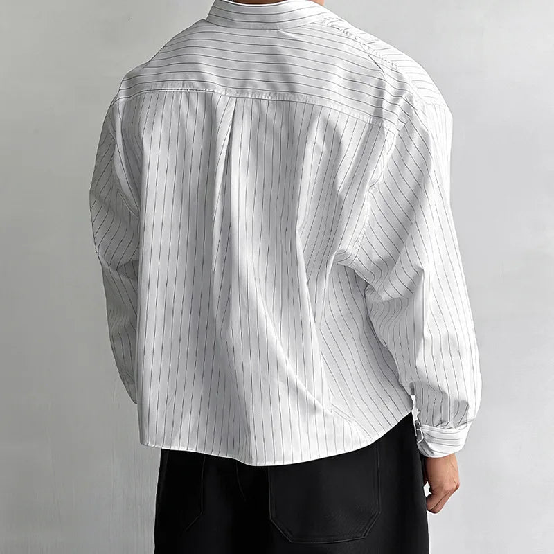 Camisa Listrada Retro Manga Longa