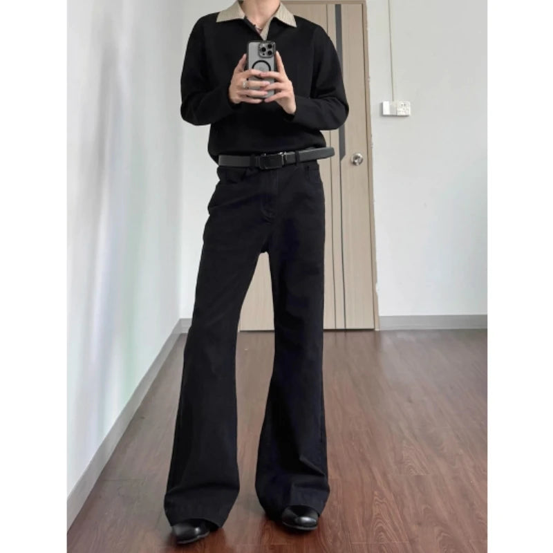 Jeans Slim Micro Flared Preto