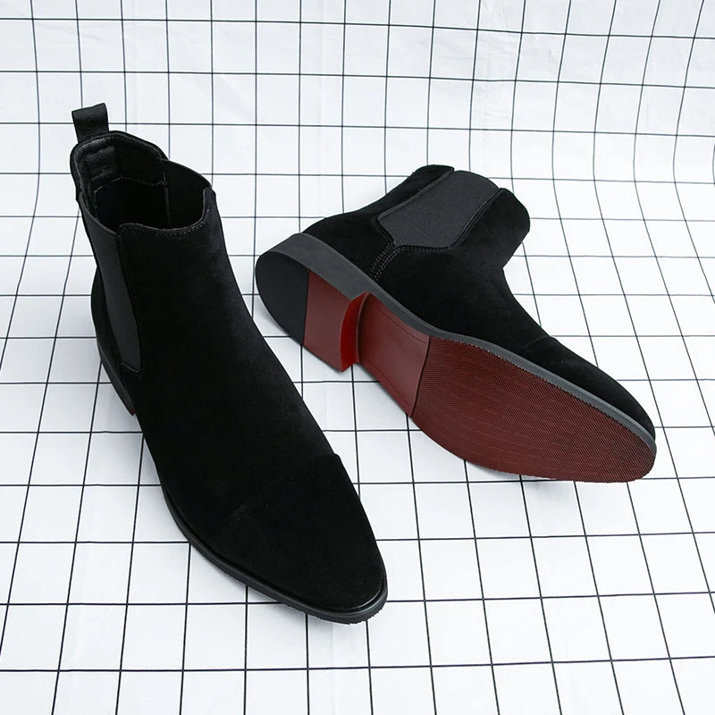 Chelsea Boot Sola Vermelha Bico Redondo Business