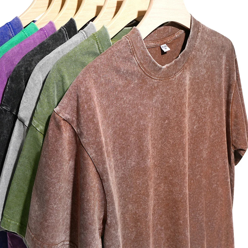 Camiseta Vintage Acid Wash 350gsm