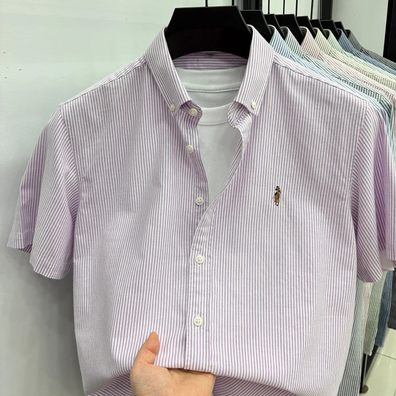 Camisa Listrada Bordada Premium