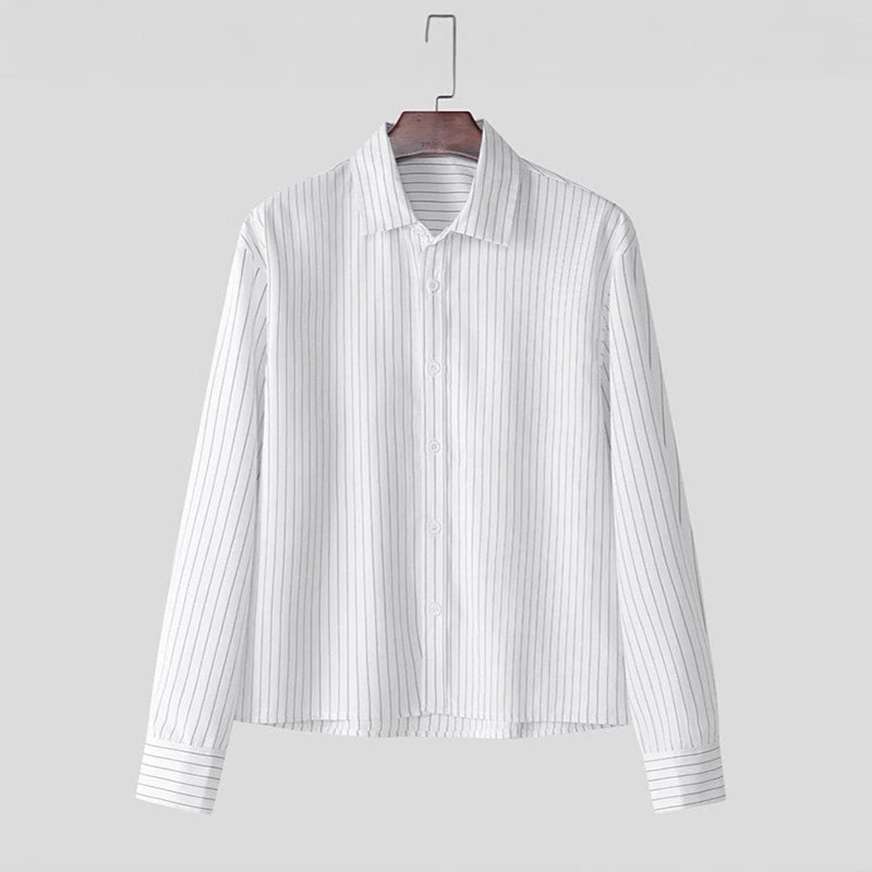 Camisa Listrada Retro Manga Longa