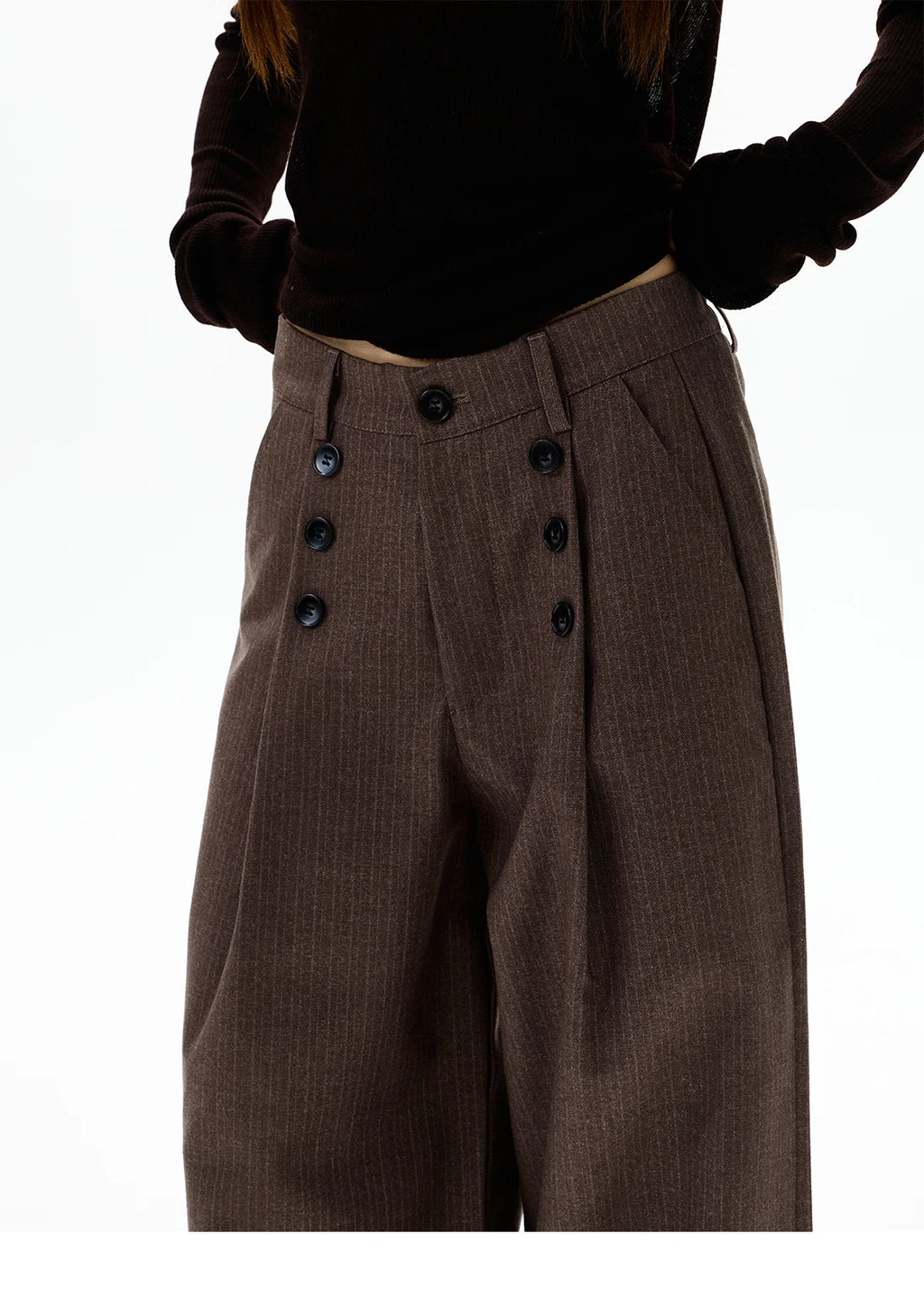 Calça Wide Leg Pinstripe