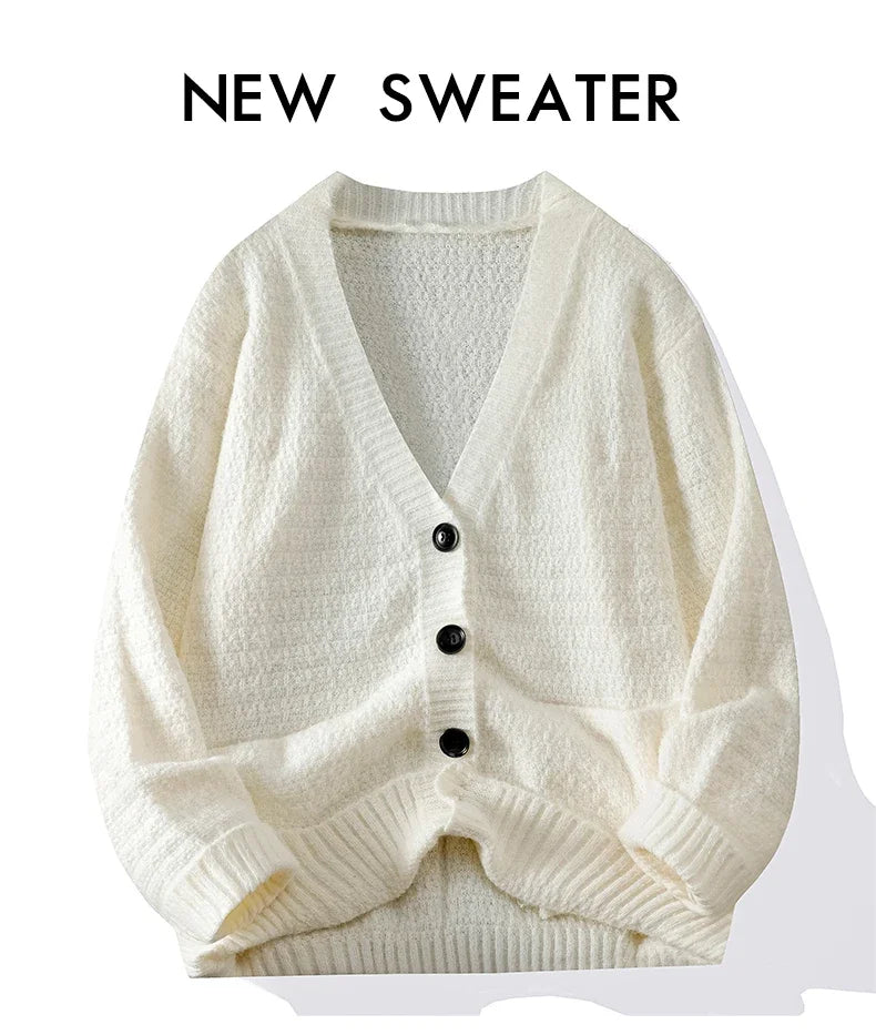 Cardigan Tricot com Botões Streetwear