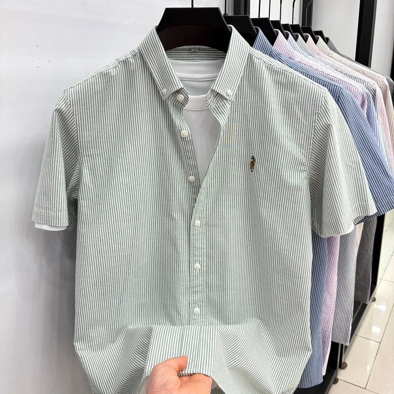 Camisa Listrada Bordada Premium