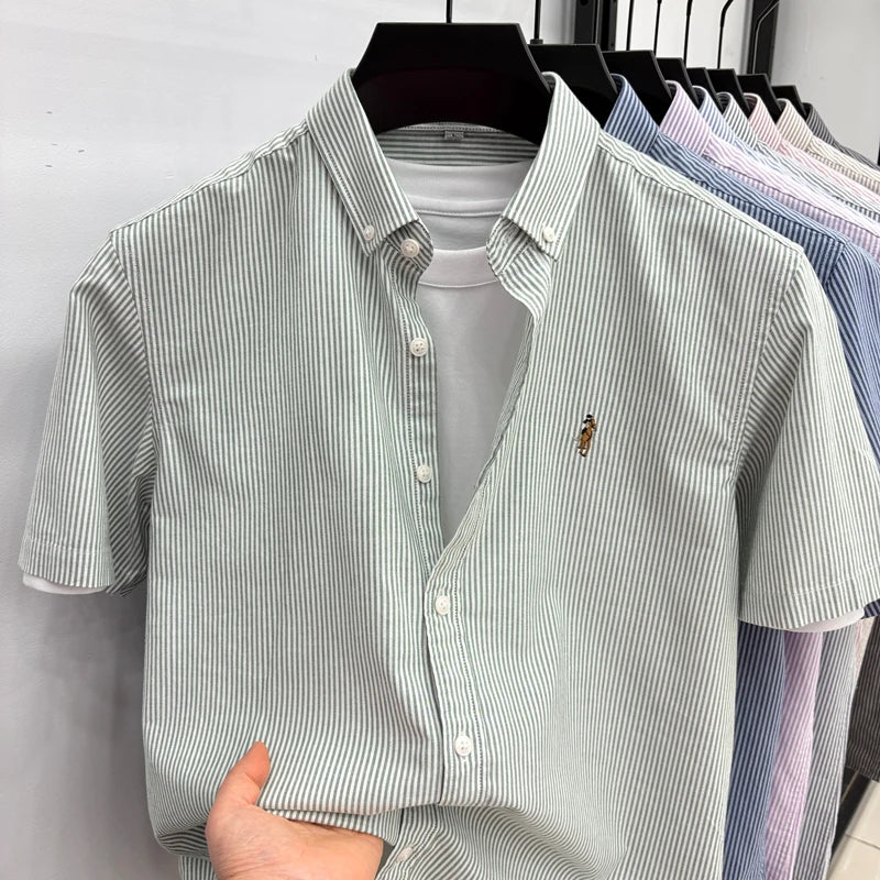 Camisa Listrada Bordada Premium