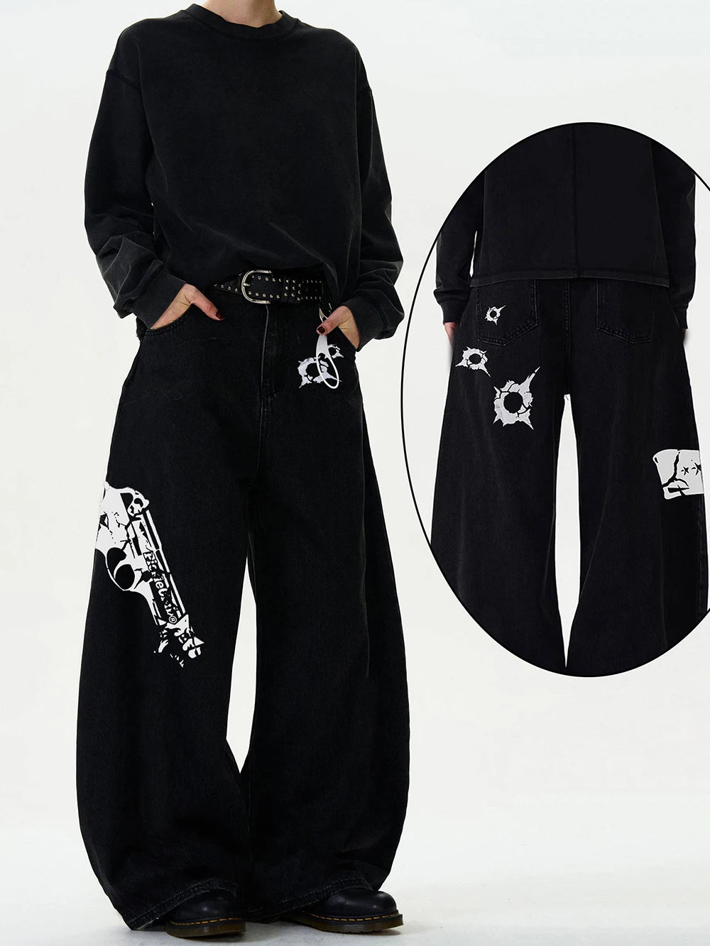 Calça Jeans Baggy Wide Leg Curved