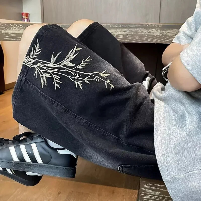 Shorts Jorts Y2K Bordado Baggy