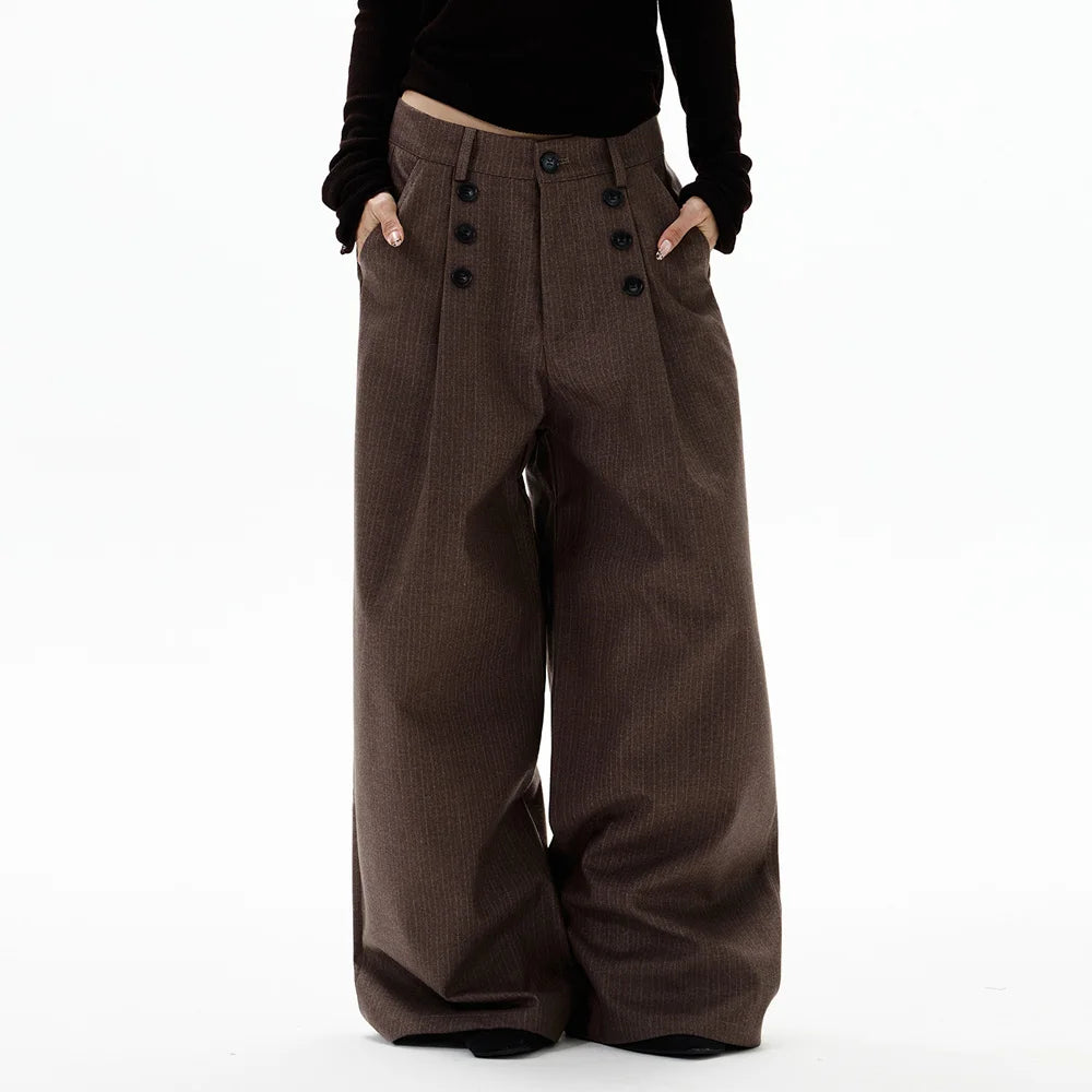 Calça Wide Leg Pinstripe